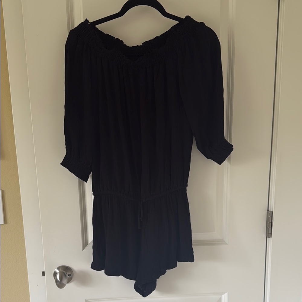 Black Off-Shoulder Romper